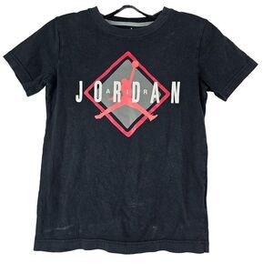 Nike Air Jordan Youth 8-10 S T-Shirt Black Fly‎ Jumpman Graphic Logo Boys